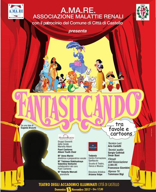 Al Teatro degli Illuminati di Città di Castello in scena lo spettacolo musicale Fantasticando .... tra favole e cartoons